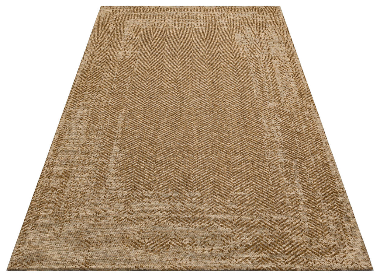 BRK 04 NATURAL BEIGE - BROOKLYN - Hasır Görünümlü Kaymaz Renkli Dokuma Modern Kilim