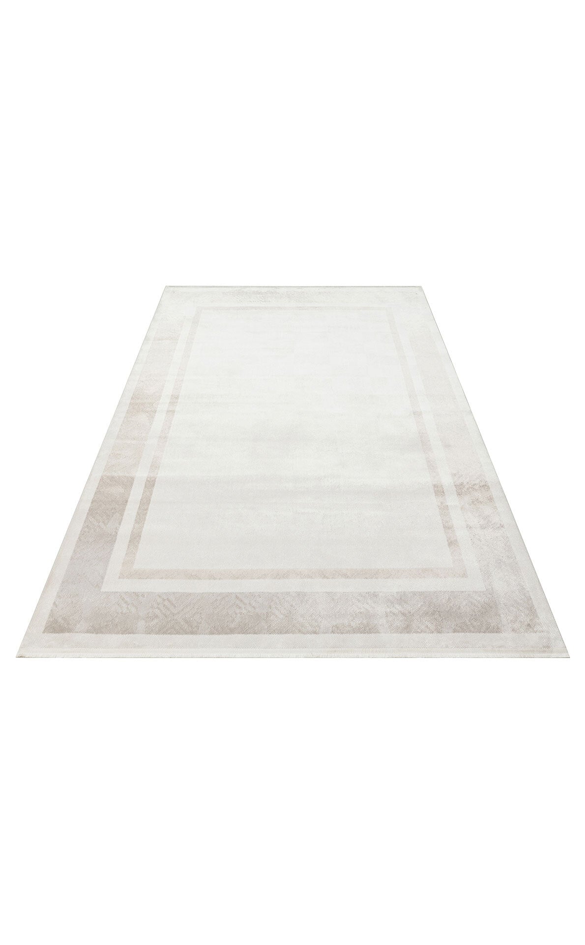 ST 103 CREAM GREY - SATEEN - Yıkanabilir Kaymaz Tabanlı Hav Vermez Sık Dokuma Modern Halı