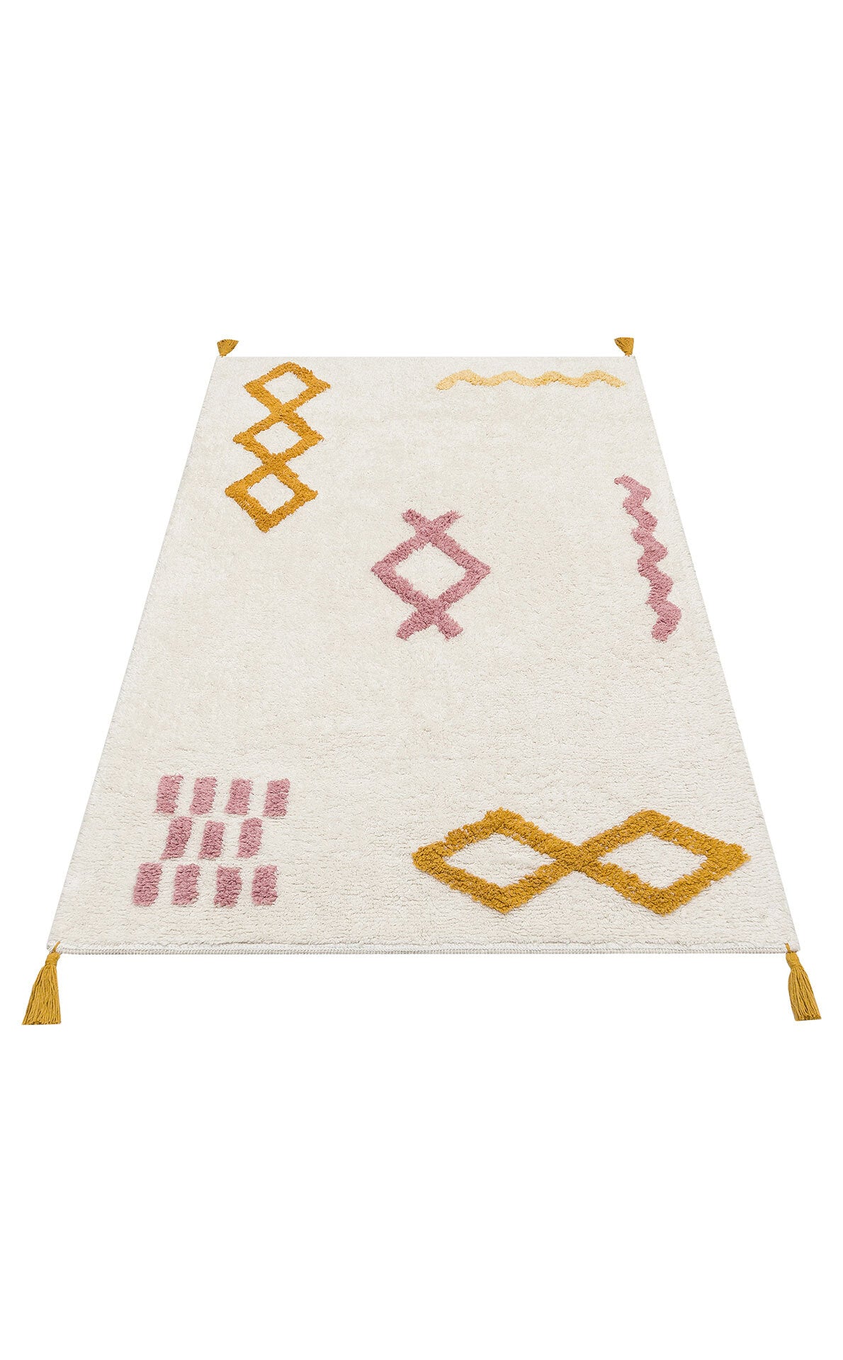 Cotton Boon XW CBN 04 Çok Renkli - Yıkanabilir Kaymaz Naturel Pamuk Bebek Halısı