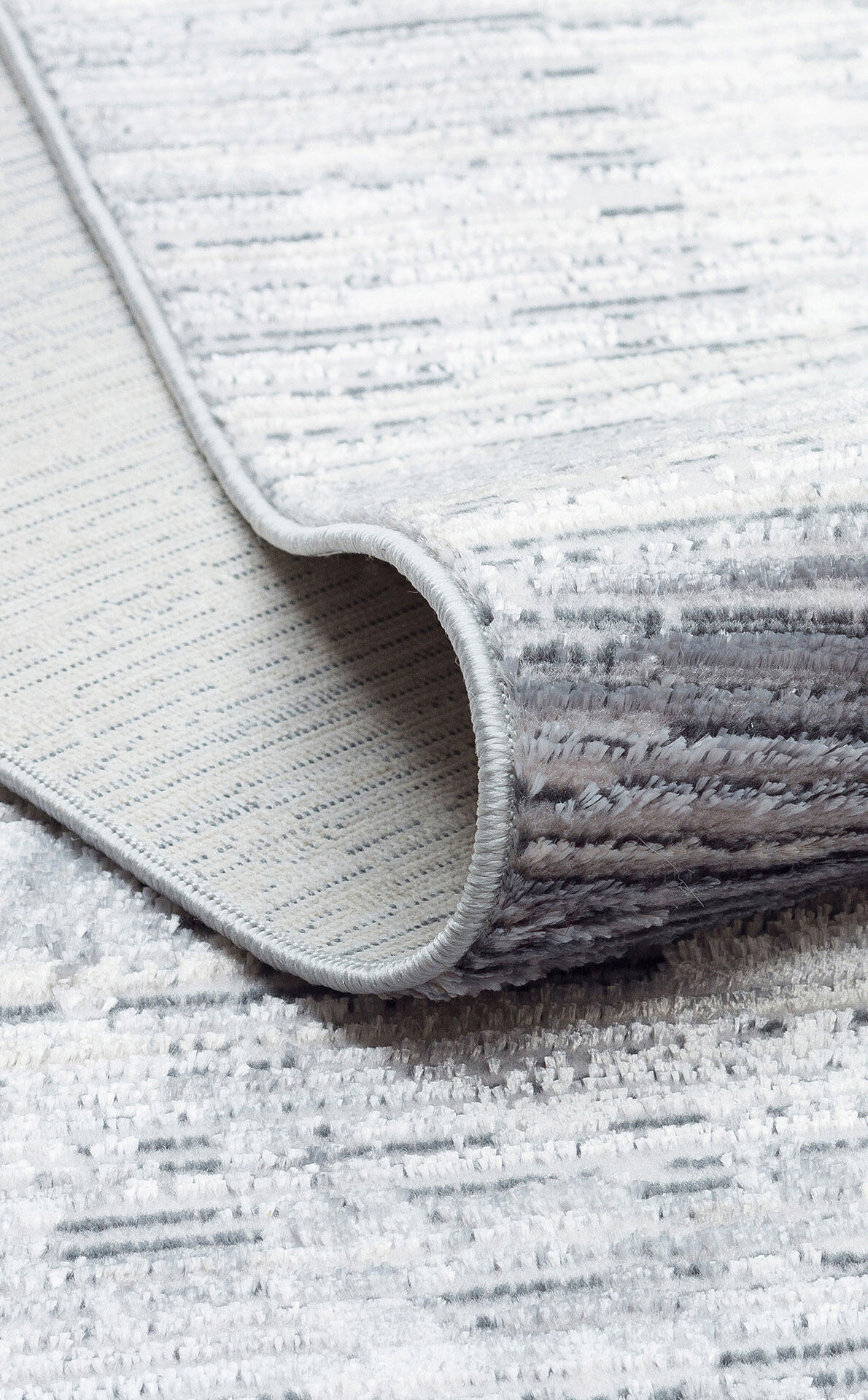 ST 107 DARK GREY - SATEEN - Yıkanabilir Kaymaz Tabanlı Hav Vermez Sık Dokuma Modern Halı