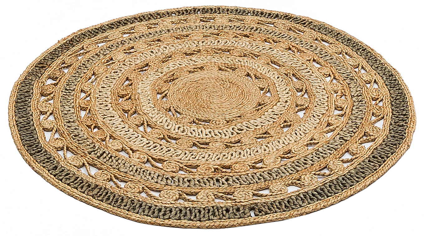 CA-106 NAT.GREY DEGRADE XW - SOLO - Yuvarlak veya Oval El Dokuma Naturel Jüt Hasır Halı