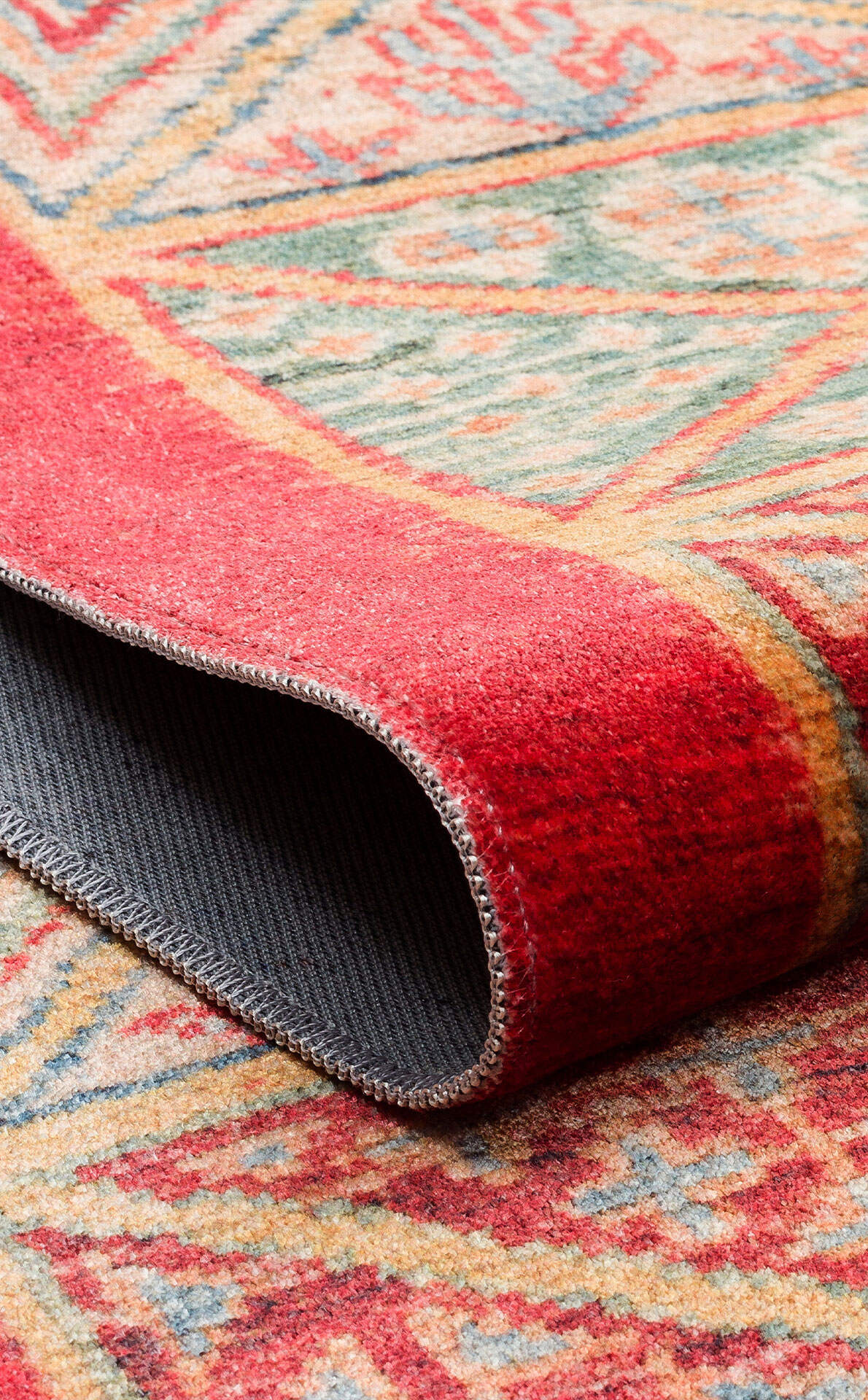 Antıque ATK 04 Çok Renkli - Yıkanabilir Kaymaz Antik Desenli Otantik Kilim