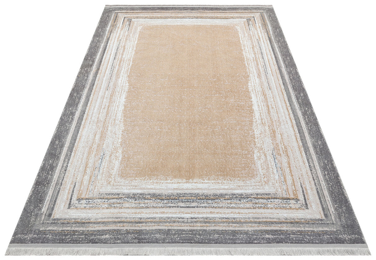 ST 15 GREY VIZON XW - SATEEN - Hav Toz Vermez Yıkanabilir Kaymaz İnce Dokuma Modern Halı