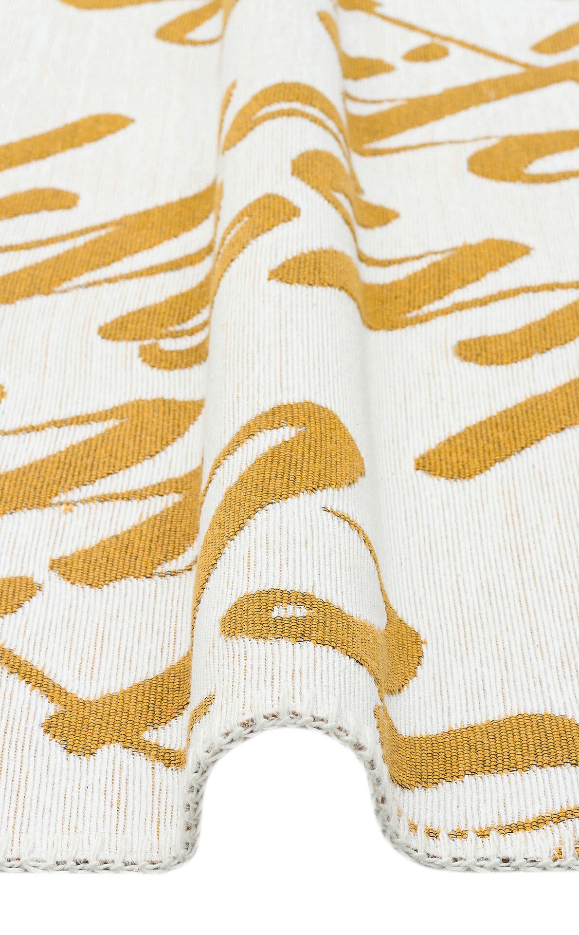 Arya Neo ARN 02 Beyaz Sarı - Yıkanabilir Çift Taraflı Modern Dokuma Kilim