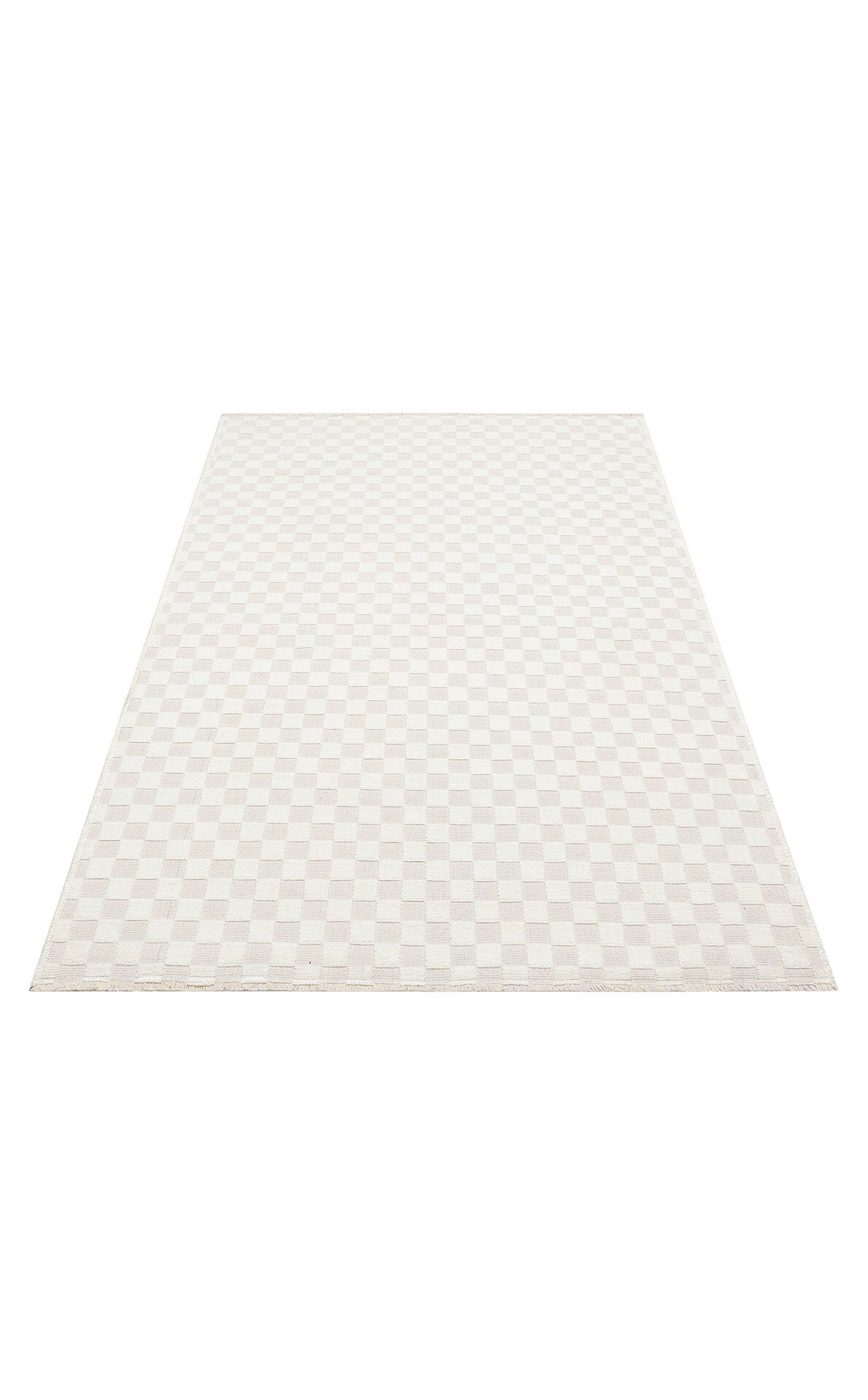 Ada 02 Krem - Yıkanabilir Kaymaz Hav Yapmaz Modern Düz Dokuma Kilim