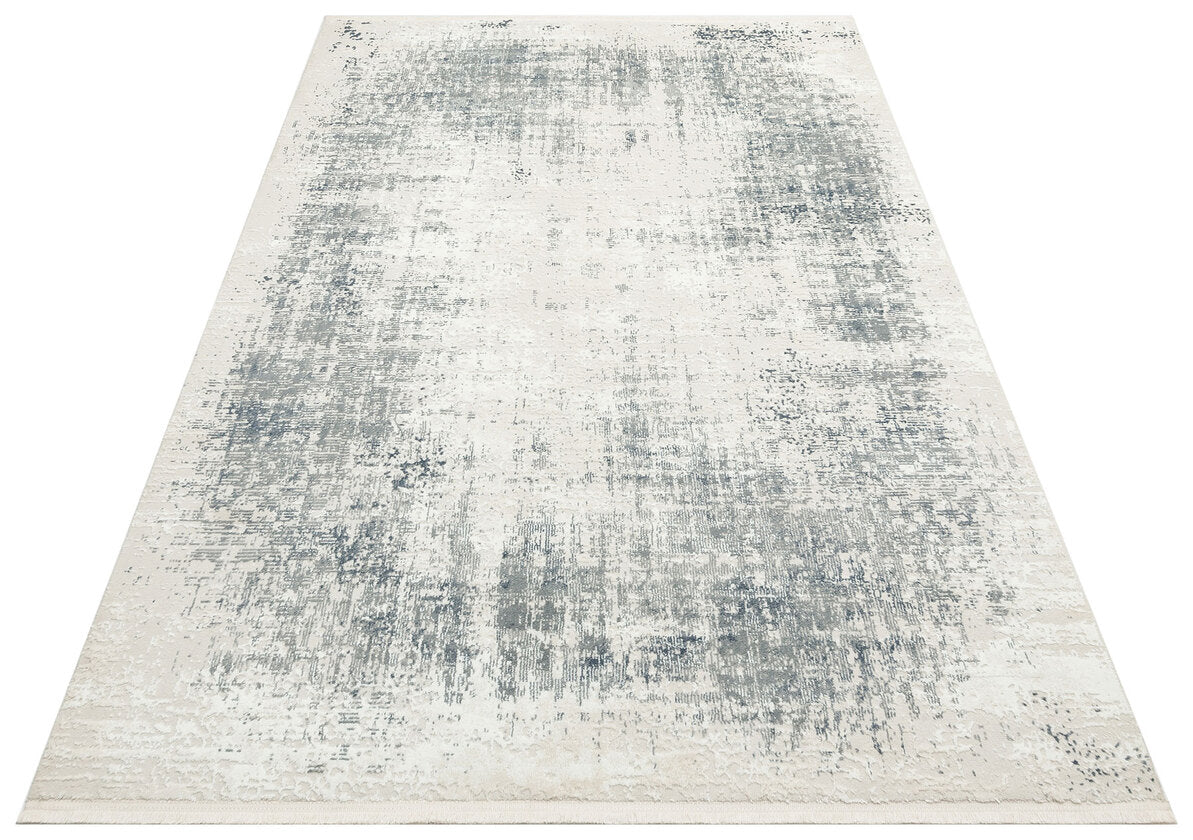 LGS 07 CREAM SILVER XW - LAGOS XW - Hav Toz Vermez Eskitme Desenli Modern Makine Halısı
