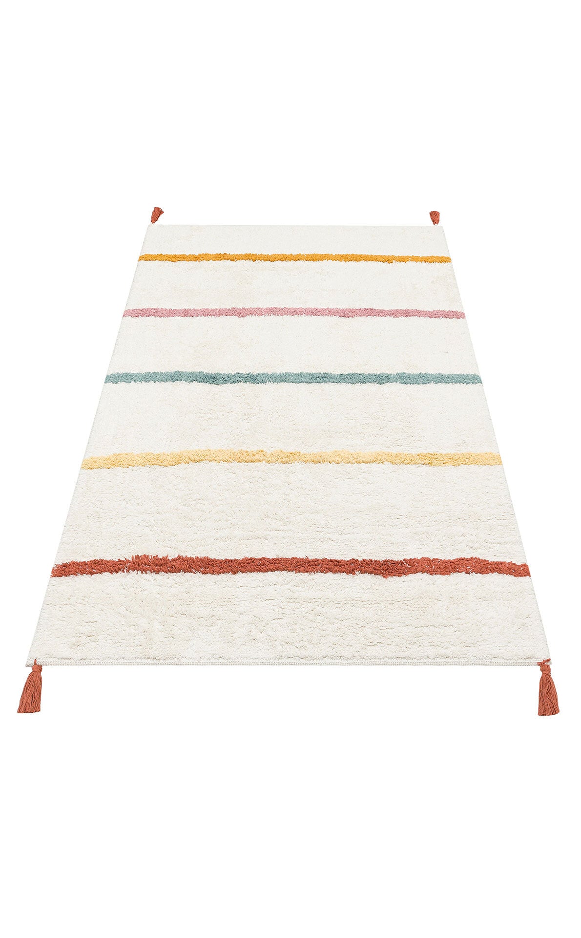 Cotton Boon XW CBN 01 Çok Renkli - Yıkanabilir Kaymaz Naturel Pamuk Bebek Halısı