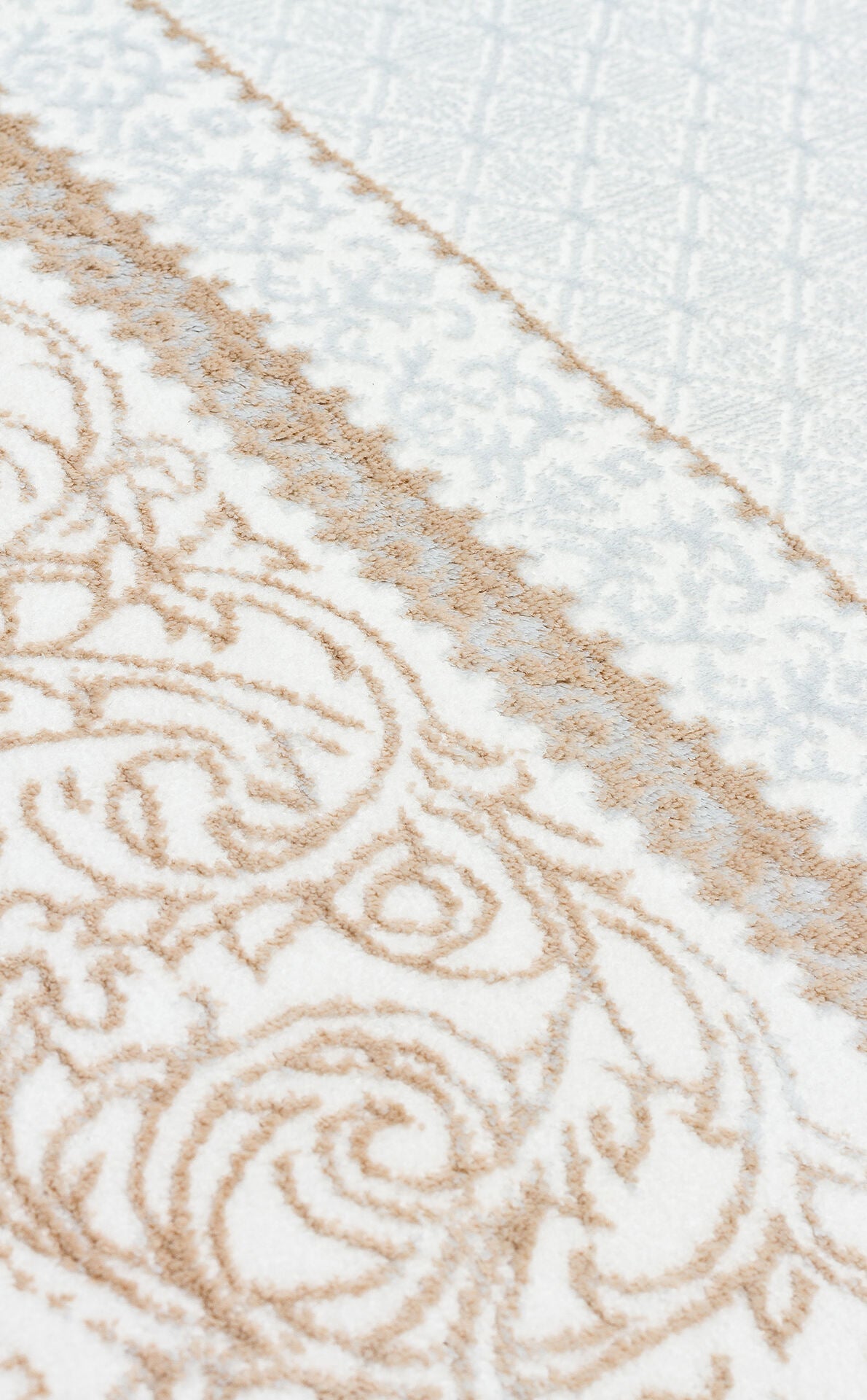 ST 102 BEIGE XW - SATEEN - Hav Toz Vermez Yıkanabilir Kaymaz İnce Dokuma Modern Halı