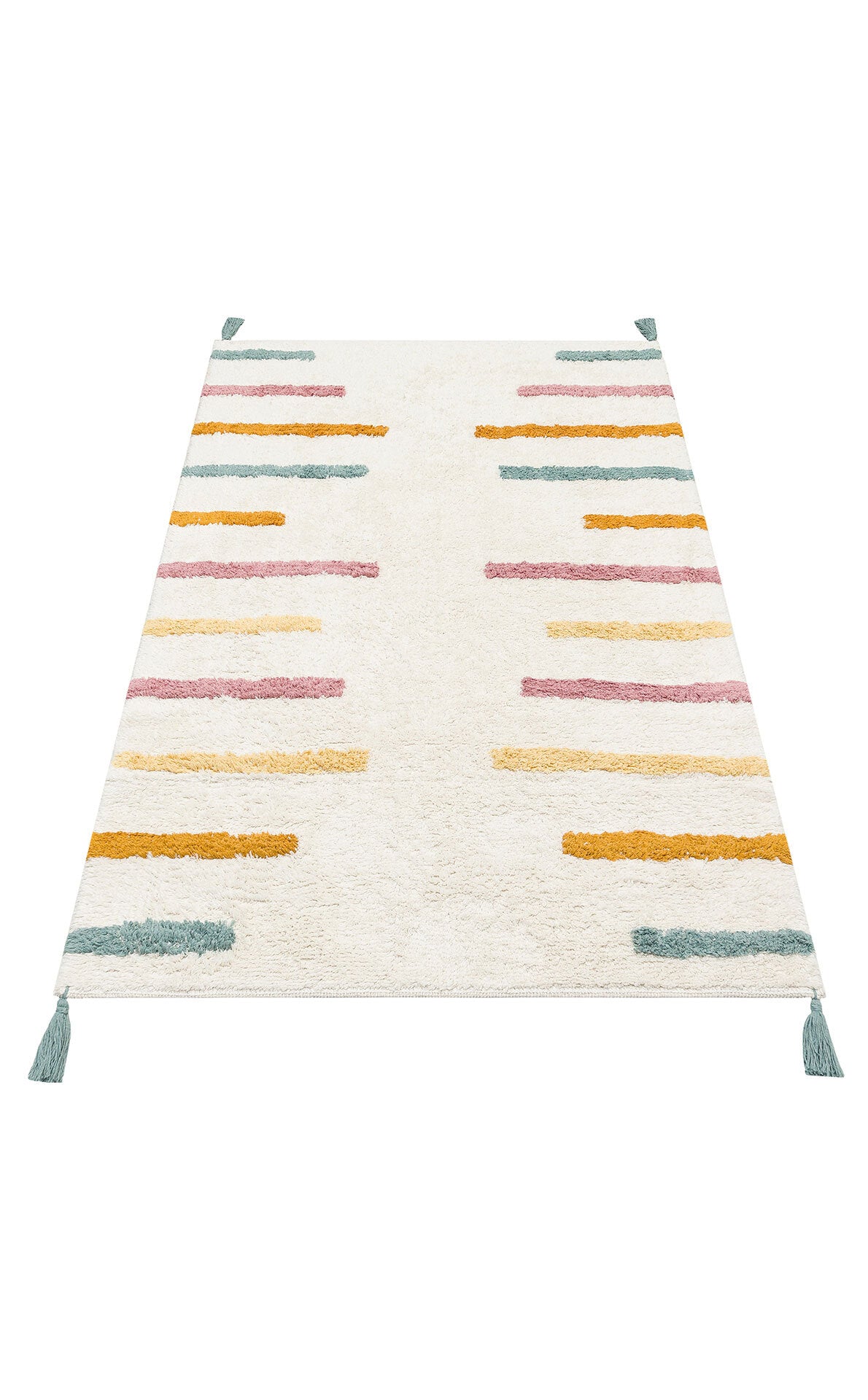 Cotton Boon XW CBN 03 Çok Renkli - Yıkanabilir Kaymaz Naturel Pamuk Bebek Halısı