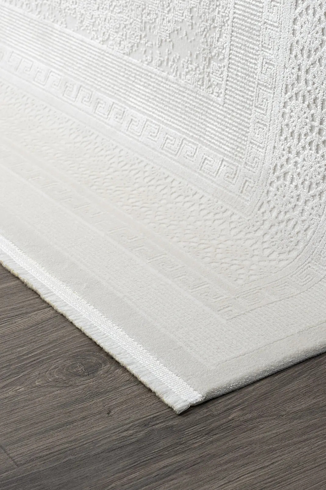 Koza Lara A0333A Krem Modern Yumuşak Dokulu Minimalist Parlak Viskon Salon ve Oturma Odası Halısı