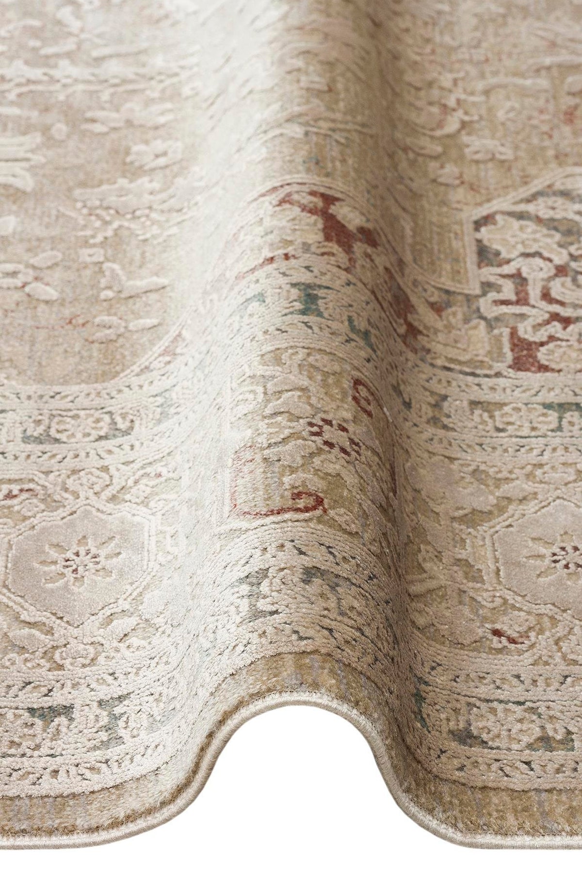 BBL 02 BEIGE - BABIL - Yumuşak Dokulu Vintage Esintilere Sahip Over-dyed Sık Dokuma Salon Halısı