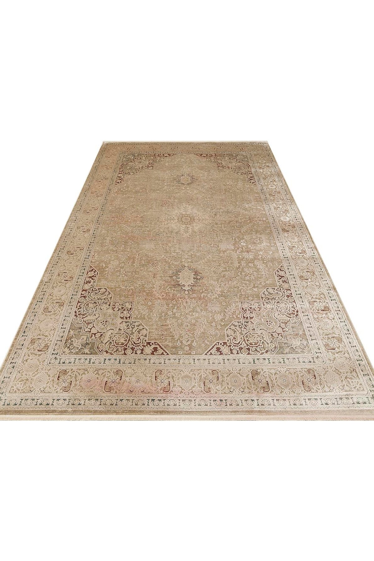 BBL 02 BEIGE - BABIL - Yumuşak Dokulu Vintage Esintilere Sahip Over-dyed Sık Dokuma Salon Halısı