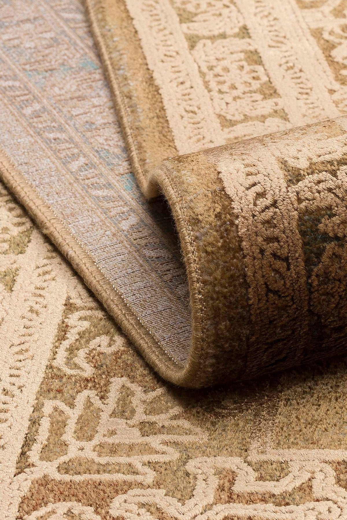 BBL 02 BRONZE - BABIL - Yumuşak Dokulu Vintage Esintilere Sahip Over-dyed Sık Dokuma Salon Halısı