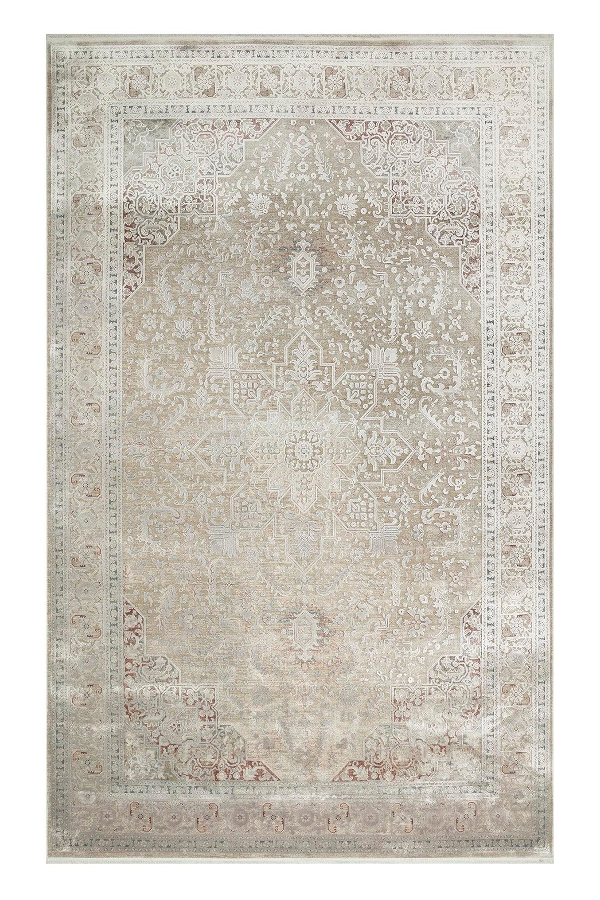 BBL 02 GREY - BABIL - Yumuşak Dokulu Vintage Esintilere Sahip Over-dyed Sık Dokuma Salon Halısı