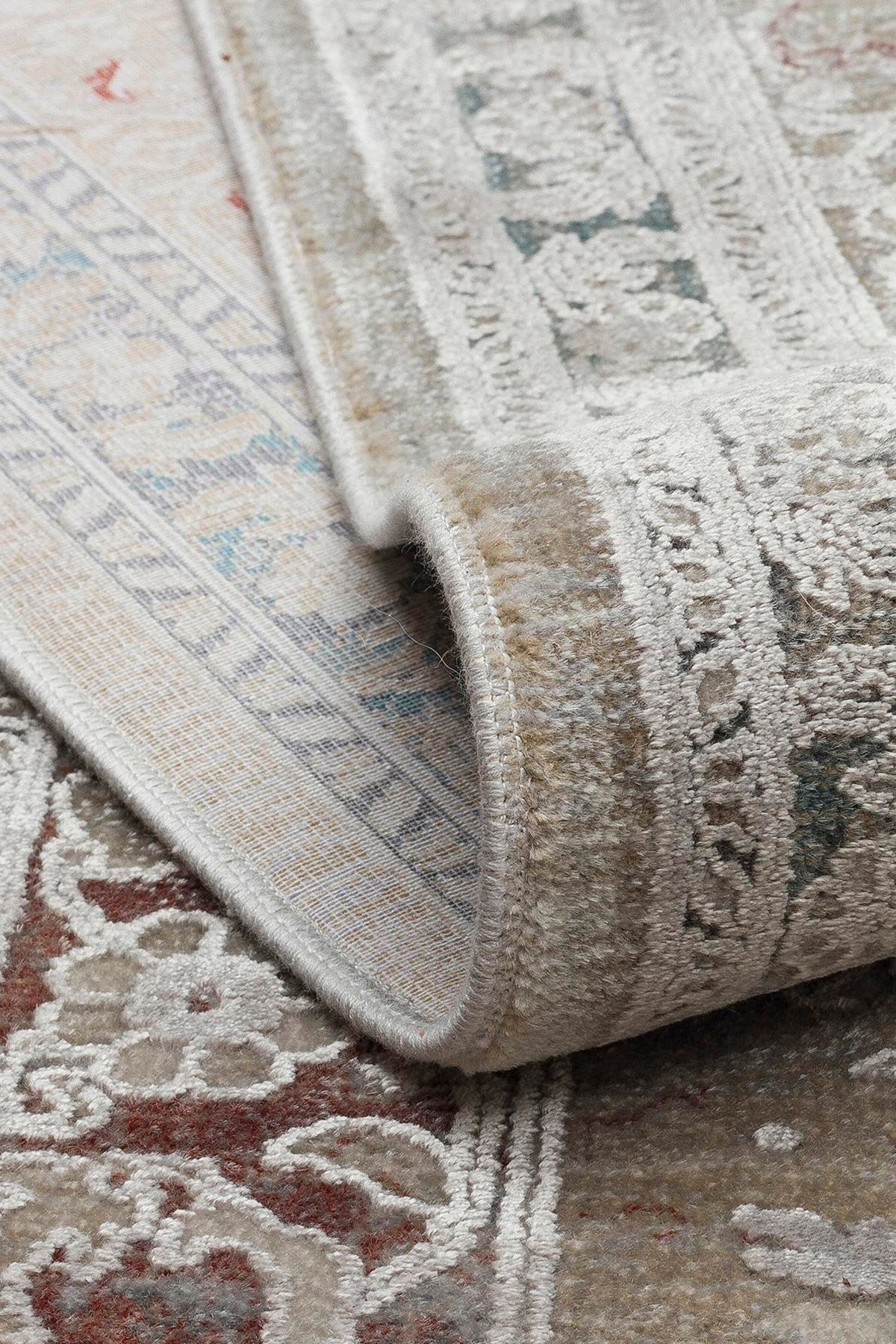 BBL 02 GREY - BABIL - Yumuşak Dokulu Vintage Esintilere Sahip Over-dyed Sık Dokuma Salon Halısı