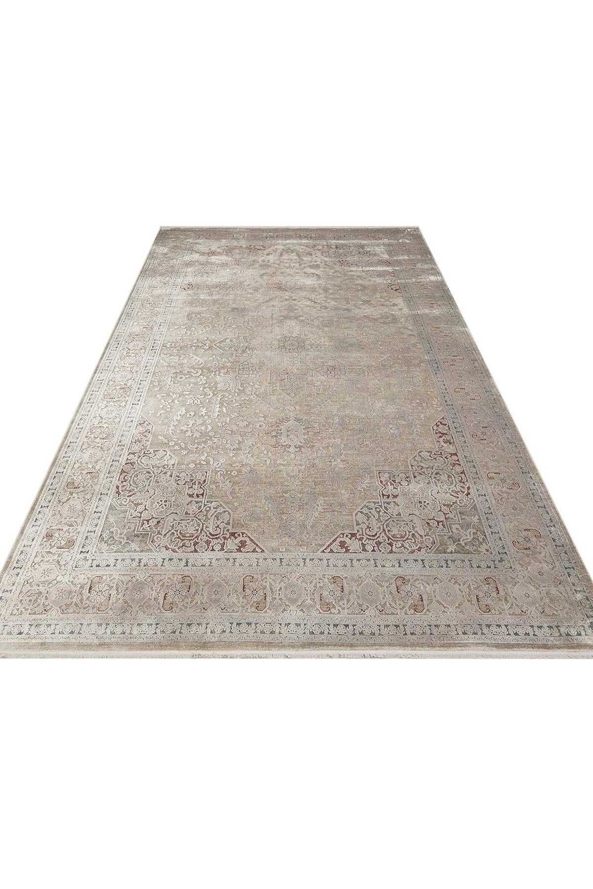 BBL 02 GREY - BABIL - Yumuşak Dokulu Vintage Esintilere Sahip Over-dyed Sık Dokuma Salon Halısı