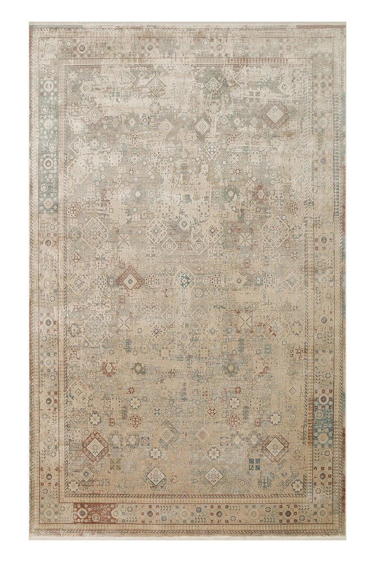 BBL 03 BEIGE - BABIL - Yumuşak Dokulu Vintage Esintilere Sahip Over-dyed Sık Dokuma Salon Halısı