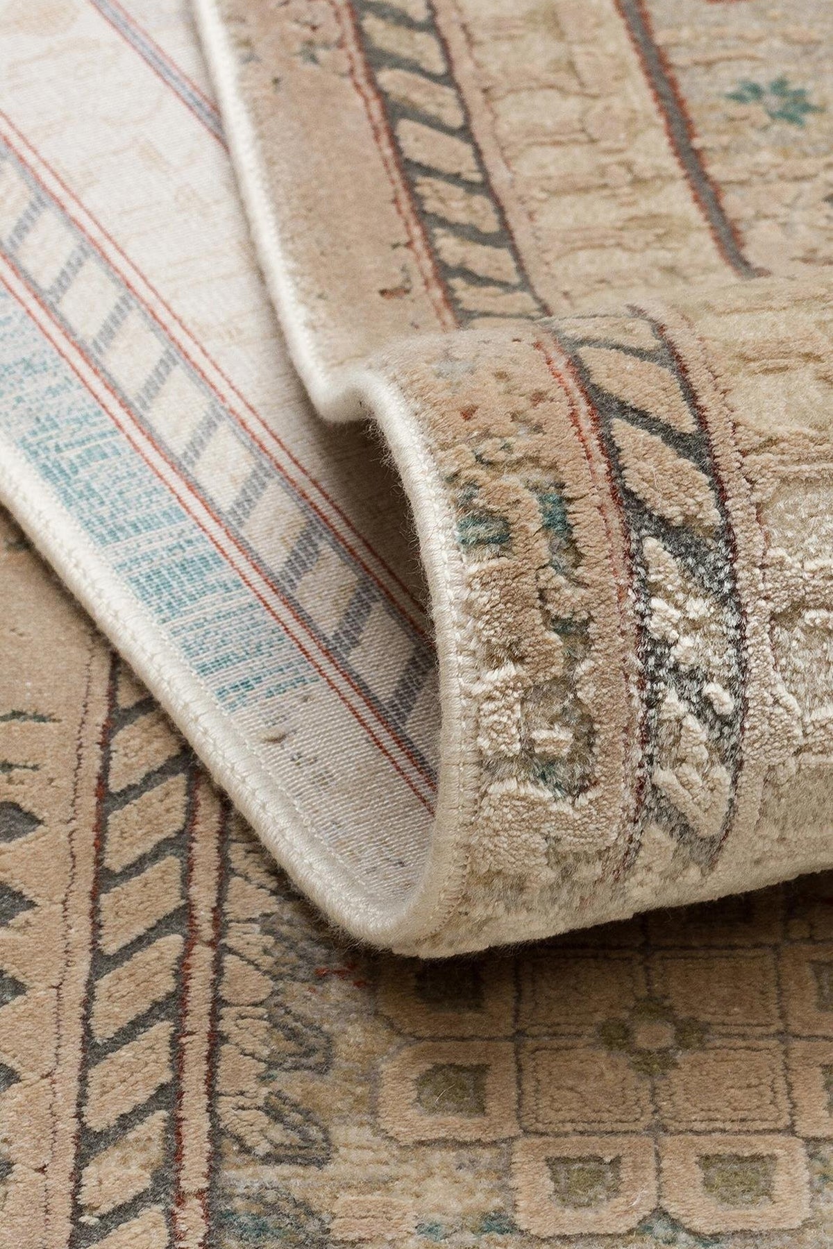 BBL 03 BEIGE - BABIL - Yumuşak Dokulu Vintage Esintilere Sahip Over-dyed Sık Dokuma Salon Halısı