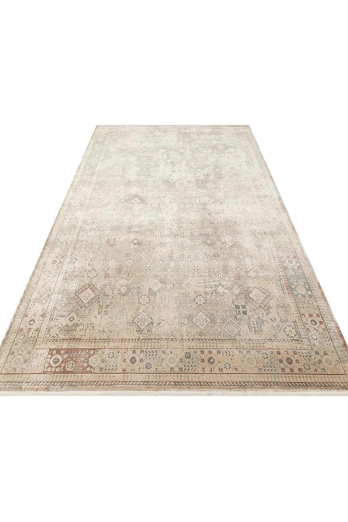BBL 03 BEIGE - BABIL - Yumuşak Dokulu Vintage Esintilere Sahip Over-dyed Sık Dokuma Salon Halısı