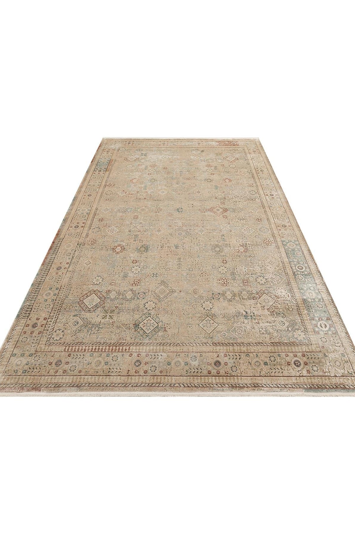 BBL 03 BEIGE - BABIL - Yumuşak Dokulu Vintage Esintilere Sahip Over-dyed Sık Dokuma Salon Halısı