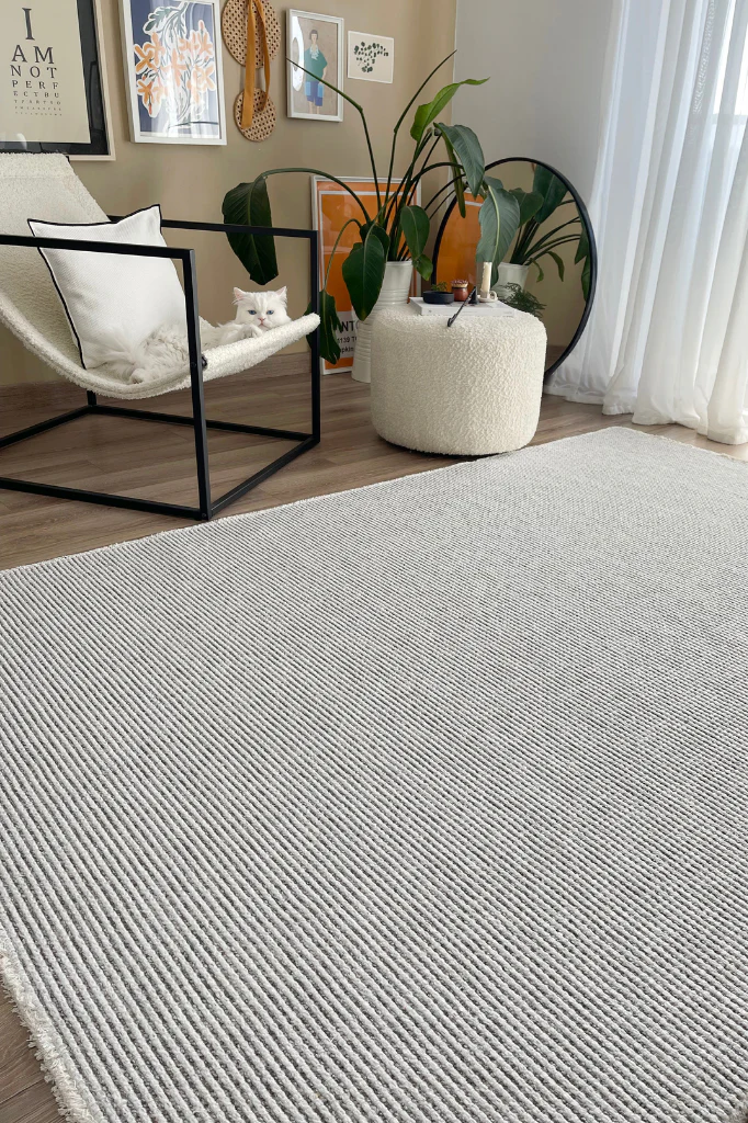 Apex Sura 7411 Gri - Modern Yıkanabilir Makine Halısı