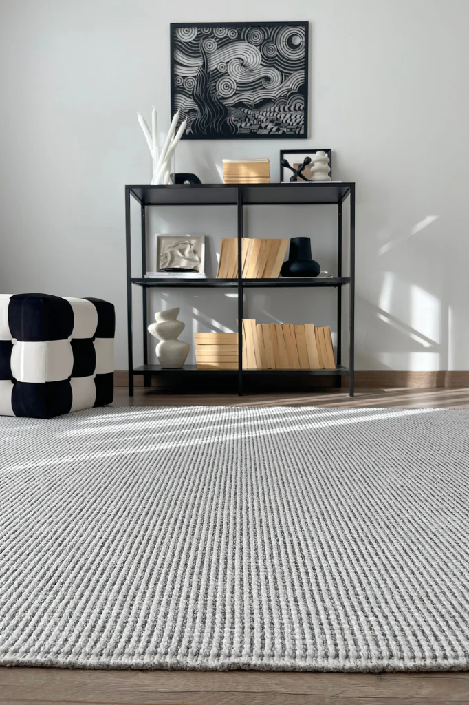 Apex Sura 7411 Gri - Modern Yıkanabilir Makine Halısı