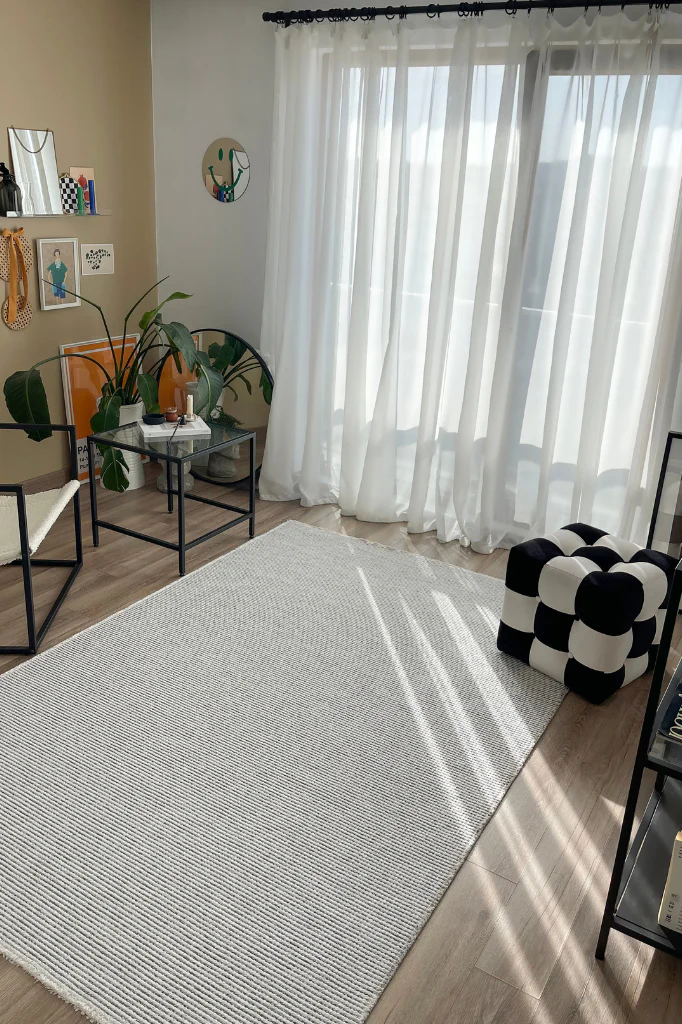 Apex Sura 7411 Gri - Modern Yıkanabilir Makine Halısı