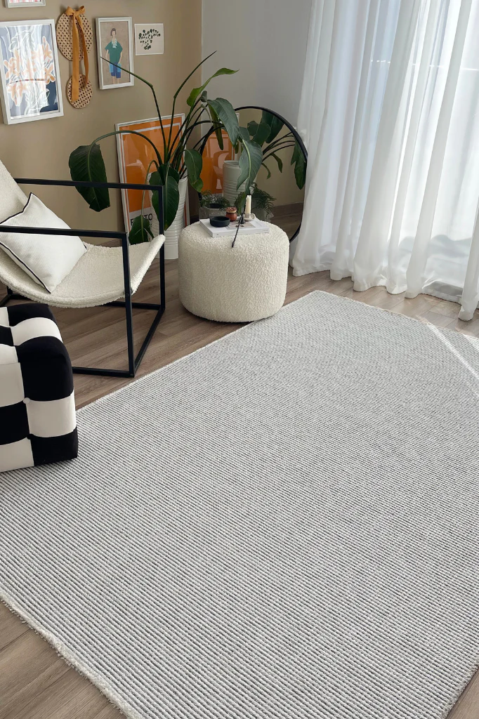 Apex Sura 7411 Gri - Modern Yıkanabilir Makine Halısı