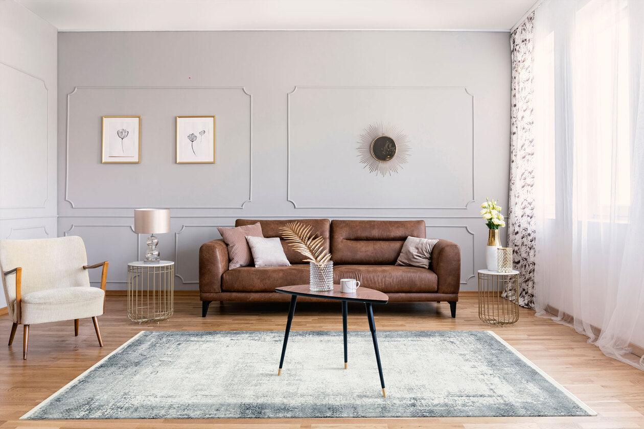 LGS 06 CREAM GREY XW - LAGOS XW - Hav Toz Vermez Eskitme Desenli Modern Makine Halısı