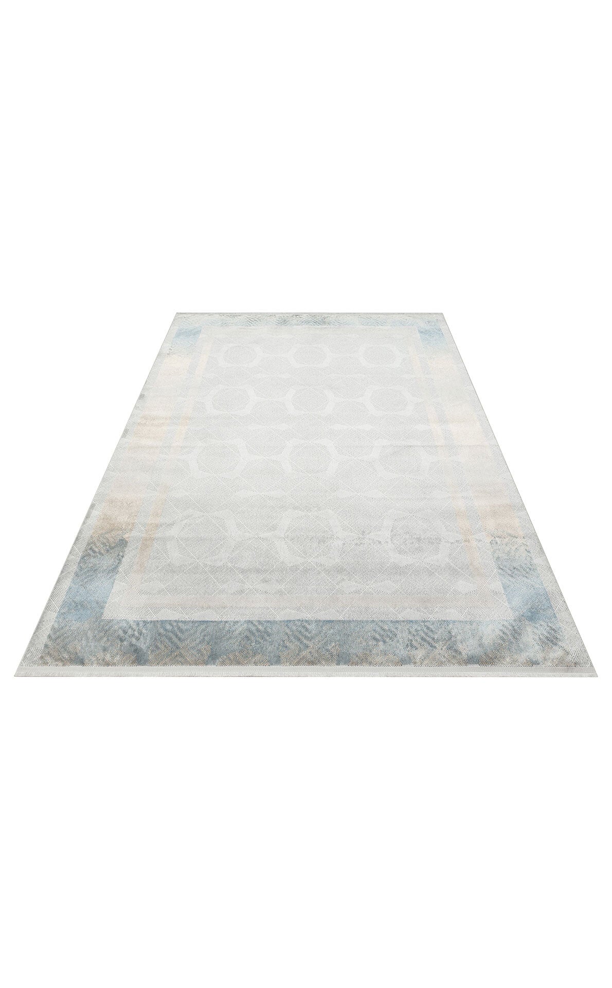 ST 103 GREY BLUE - SATEEN - Yıkanabilir Kaymaz Tabanlı Hav Vermez Sık Dokuma Modern Halı