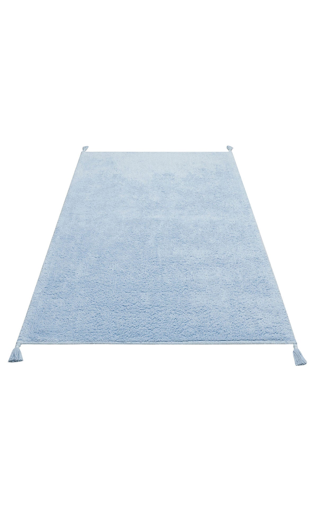 Cotton Boon CBN Plain Mavi - Yıkanabilir Kaymaz Naturel Pamuk Bebek Halısı