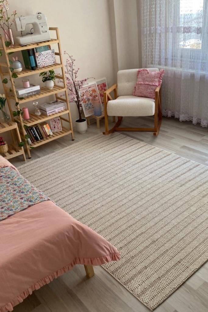 Gala 2211 Ekru - Modern Bukle Halı Salon Halısı