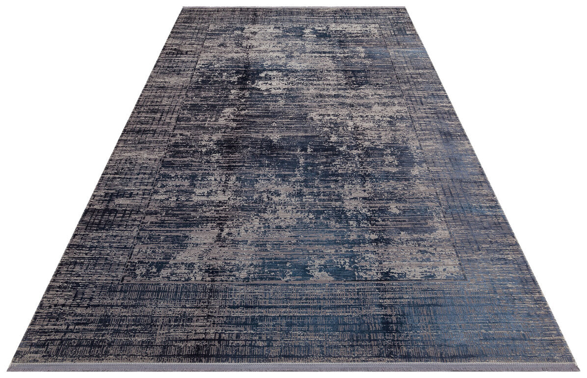 FRESCO DYED FSD 02 Lacivert - Eskitme Dokulu Işıltılı Salon Halısı