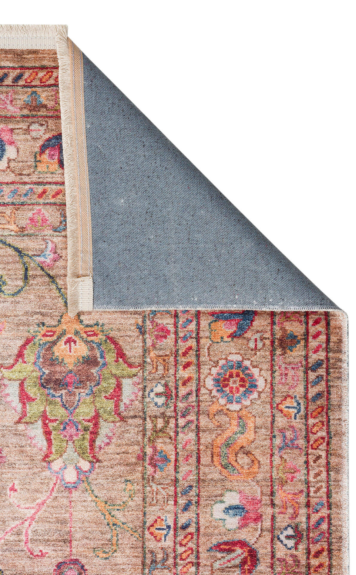 Antique ATK 08 Bej - Yıkanabilir Kaymaz Antik Desenli Otantik Kilim