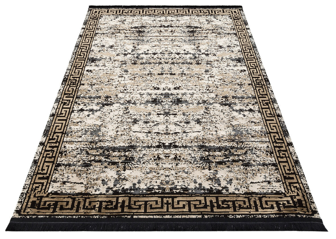 ST 12 BLACK VIZON XW - SATEEN - Hav Toz Vermez Yıkanabilir Kaymaz İnce Dokuma Modern Halı