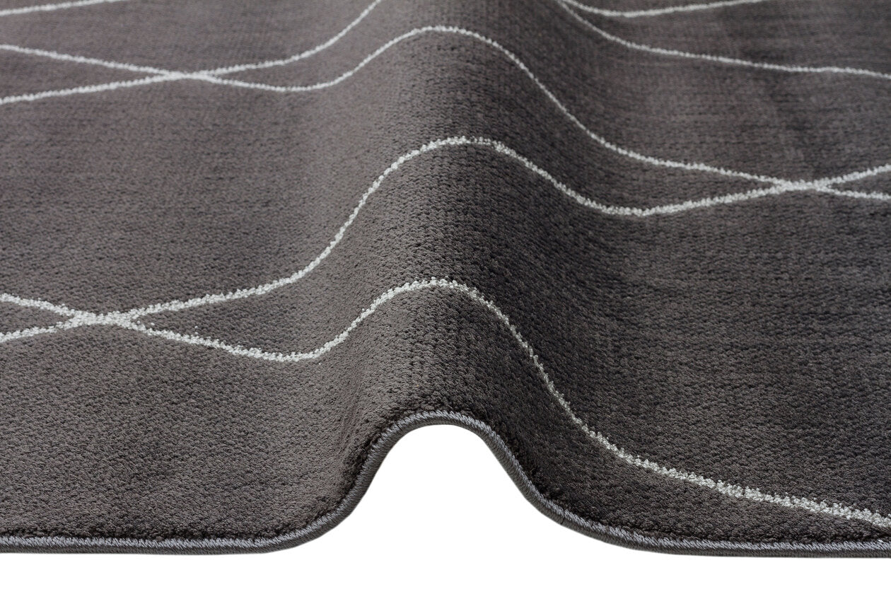URB 02 BLACK GREY - URBAN - Etnik Desenlere Sahip Hav Toz Vermez Yumuşak Dokulu Modern Halı