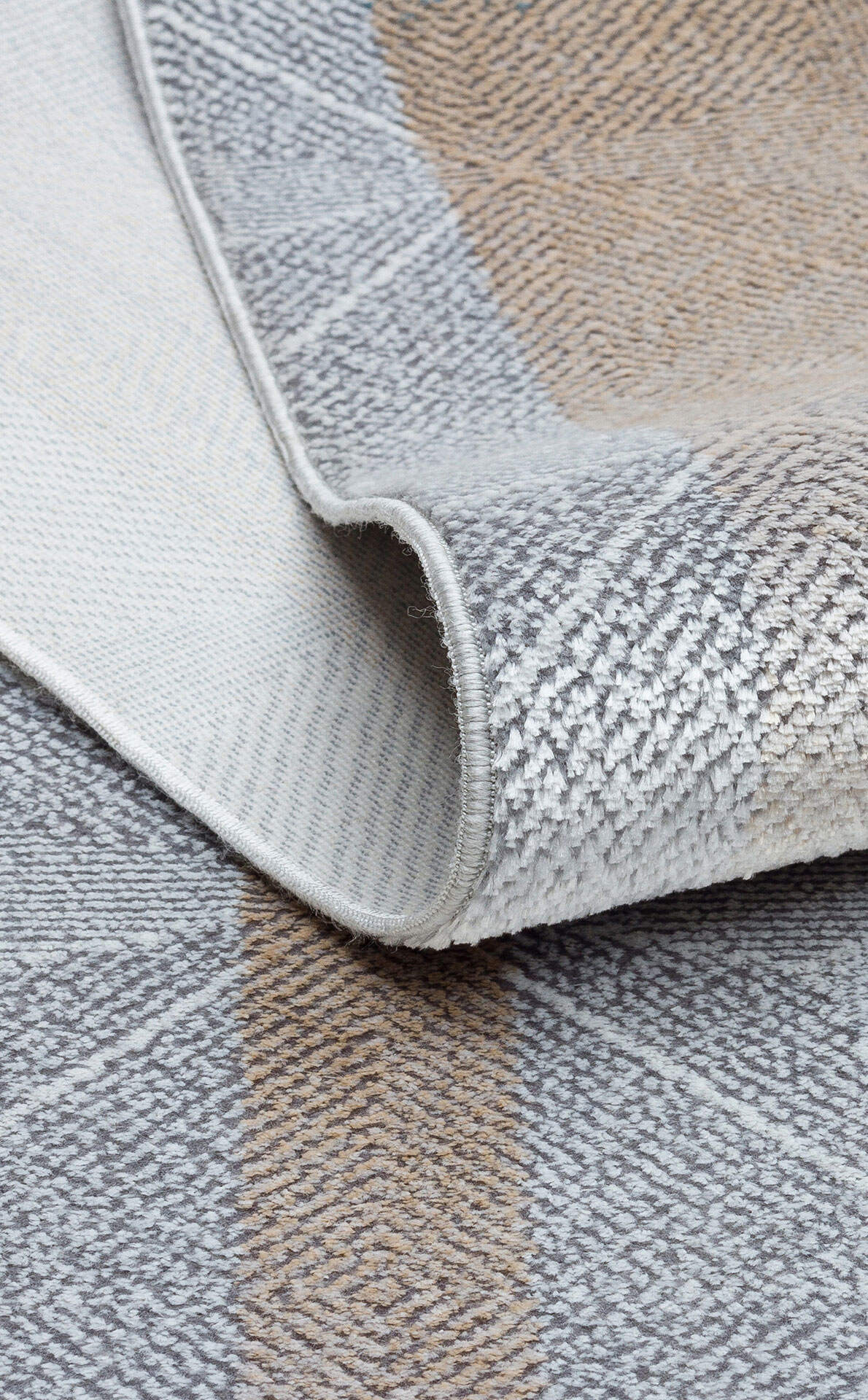 ST 103 GREY BLUE - SATEEN - Yıkanabilir Kaymaz Tabanlı Hav Vermez Sık Dokuma Modern Halı