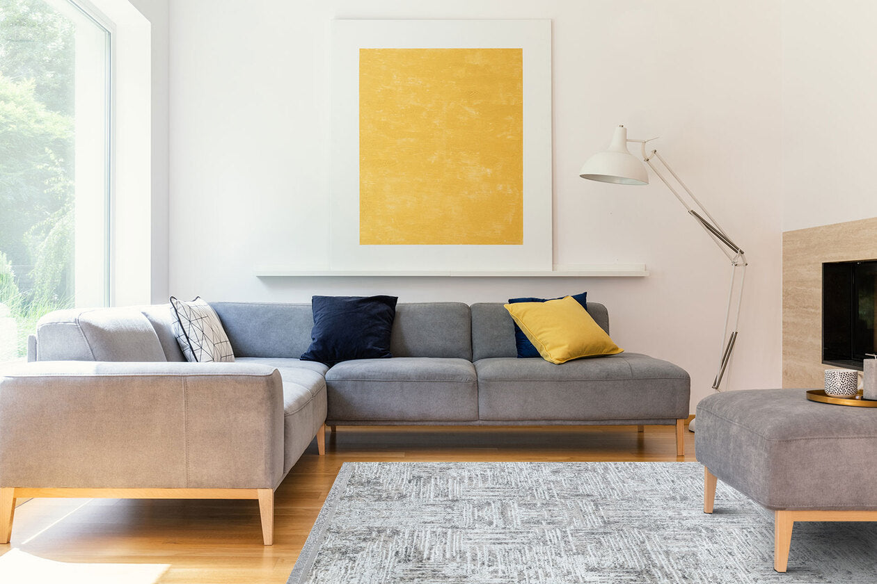 ST 08 GREY XW - SATEEN - Hav Toz Vermez Yıkanabilir Kaymaz İnce Dokuma Modern Halı