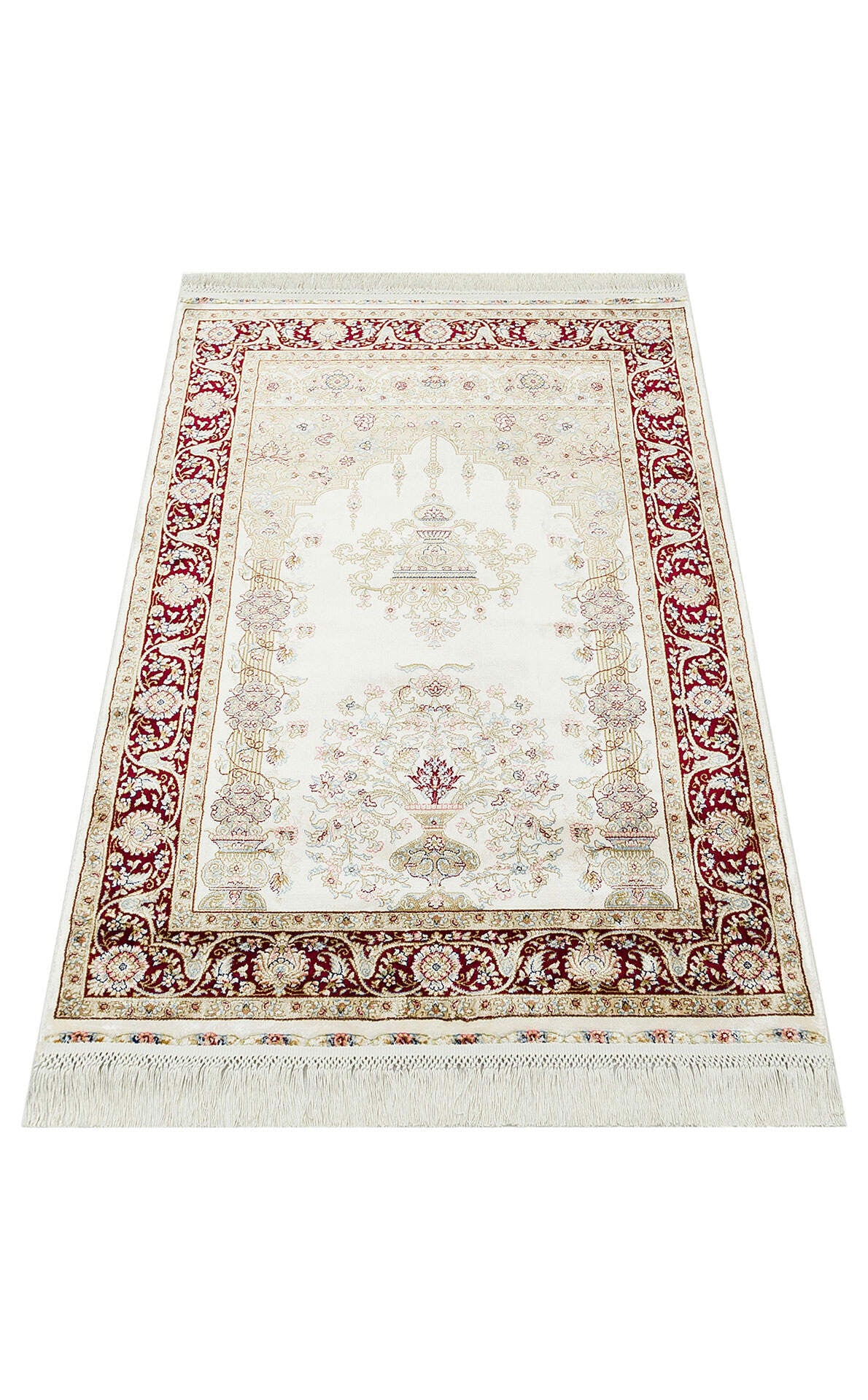 Isfahan Seccade ISF SCD 01 Krem - Viskon Klasik Desenli Seccade Sık Dokuma Seccade