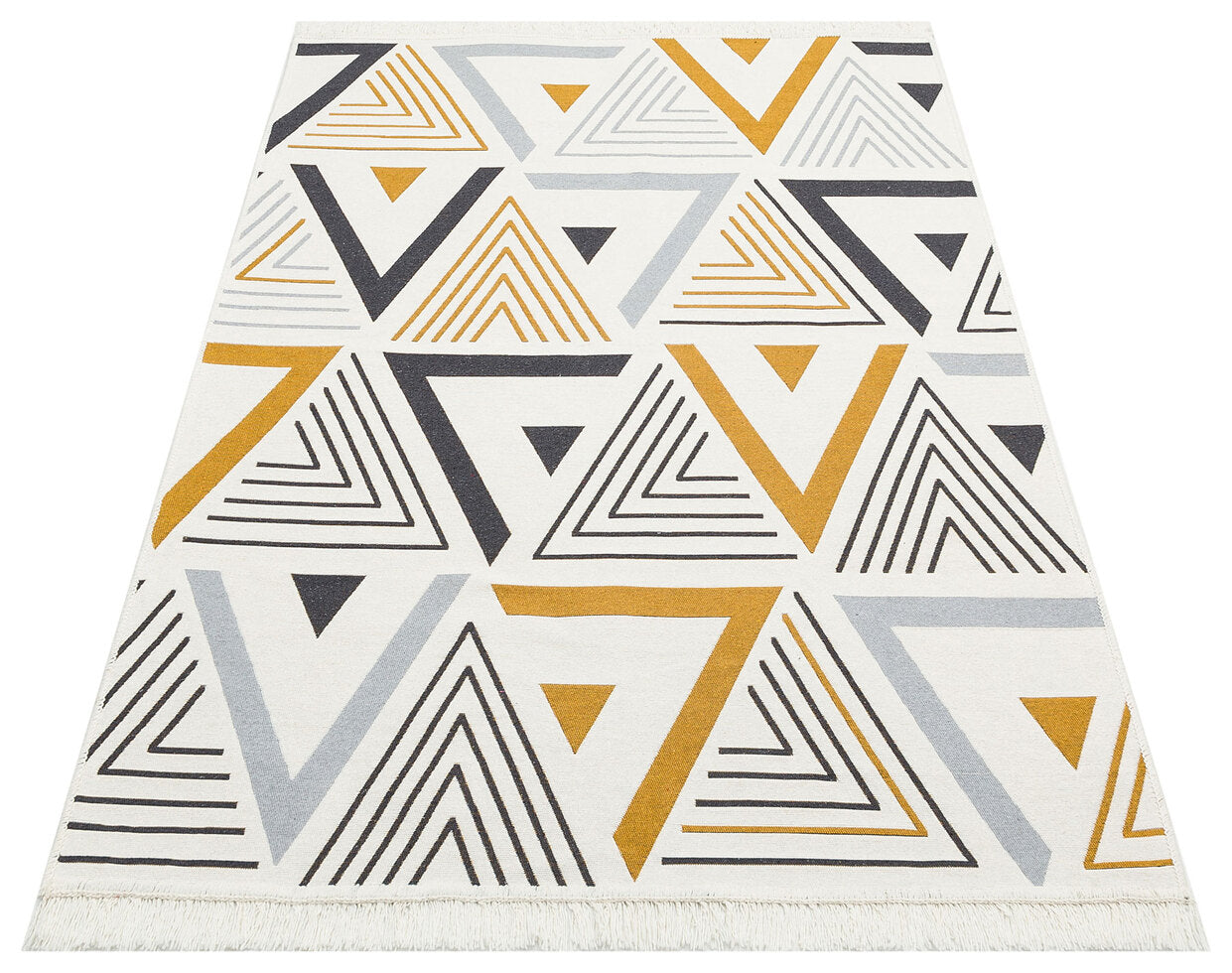 Arya AR 18 Sarı Gri -Yıkanabilir Çift Taraflı Modern Dokuma Kilim