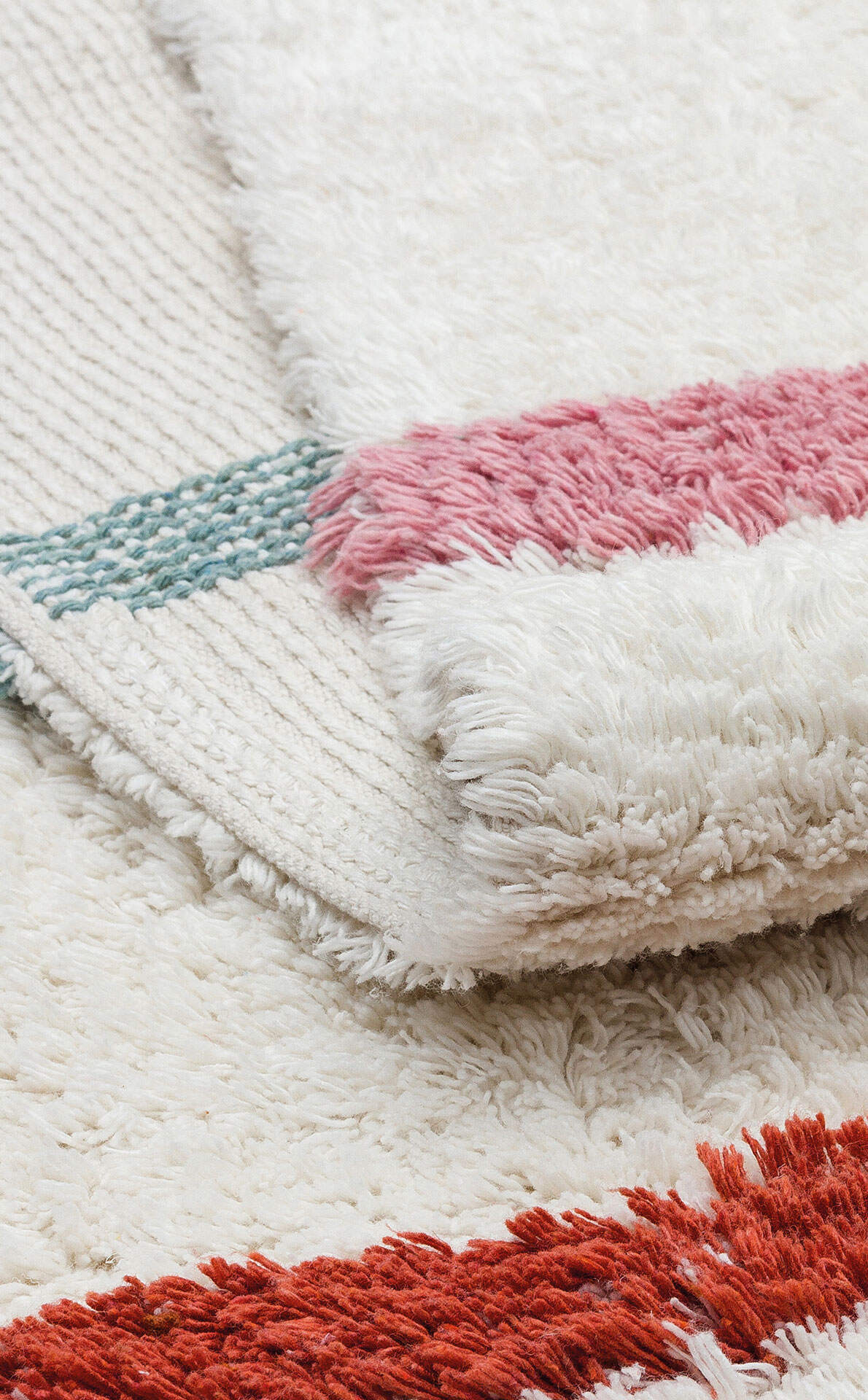 Cotton Boon XW CBN 01 Çok Renkli - Yıkanabilir Kaymaz Naturel Pamuk Bebek Halısı