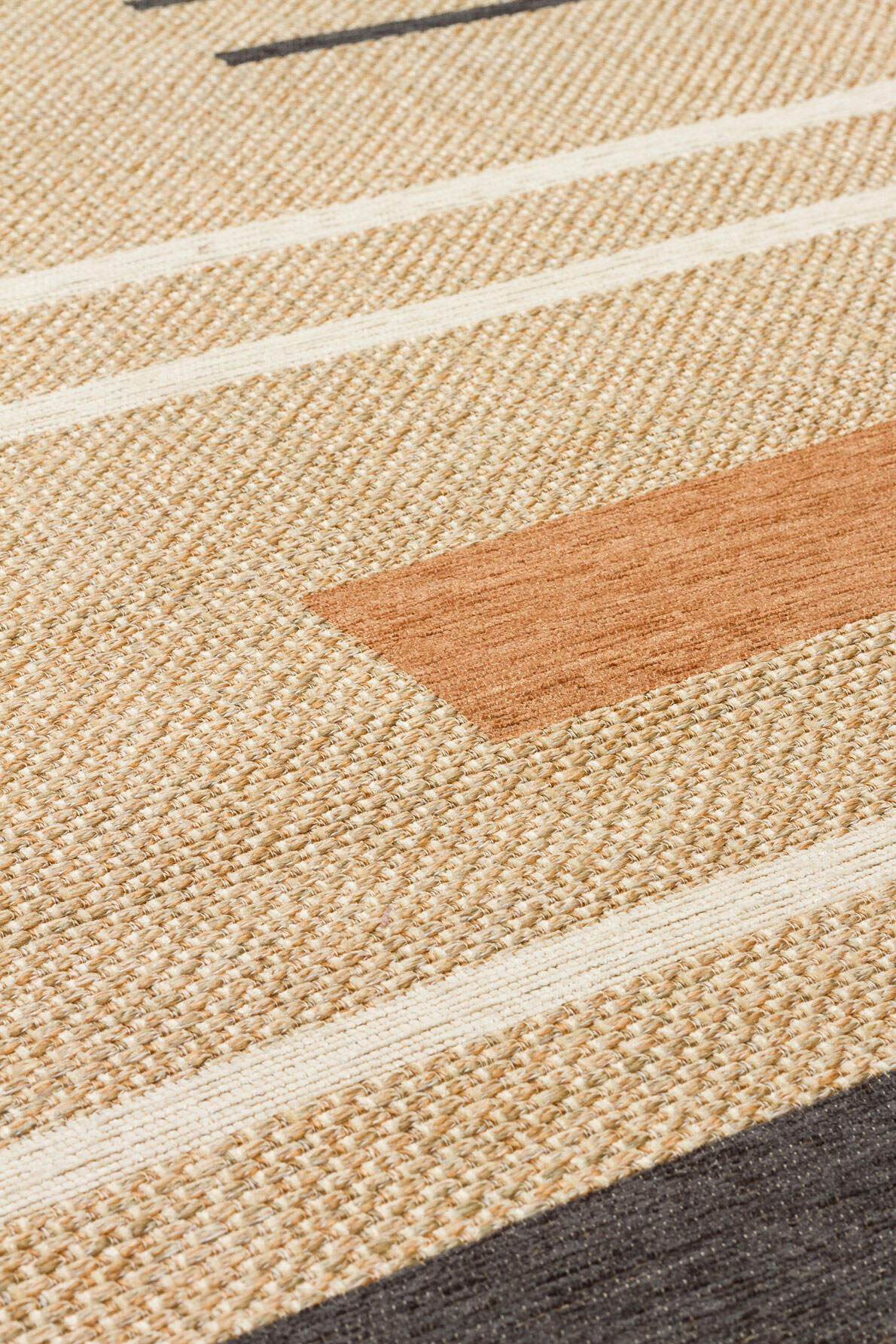 BRK 06 NATURAL TERRA - BROOKLYN - Hasır Görünümlü Kaymaz Renkli Dokuma Modern Kilim