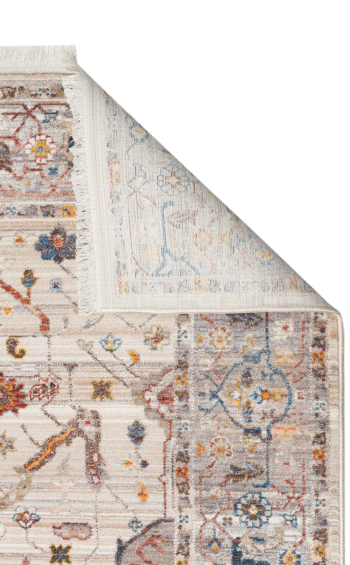 PTA 01 CREAM GREY - PIETRA - Sıcak Renk Tonlu Etnik Desenli Yumuşak Dokulu Makine Halısı