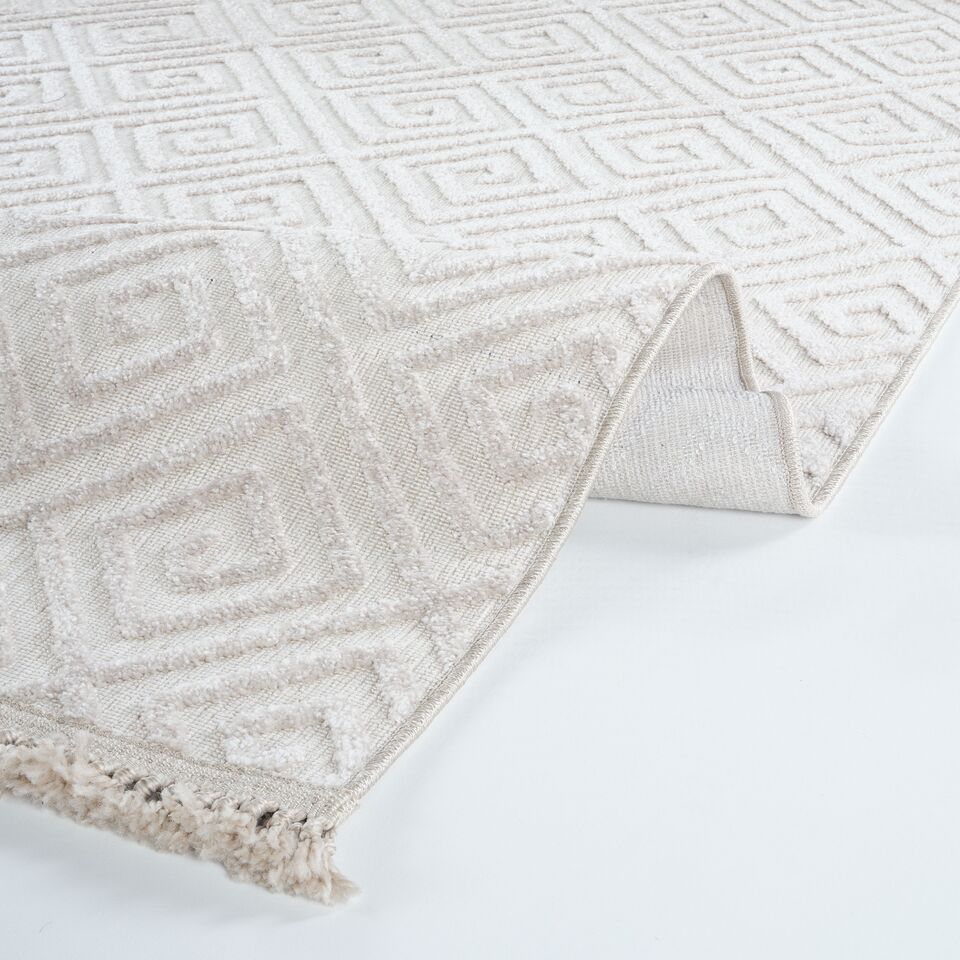 Anemon 6812 Krem - Polyester Dokuma Halı | İskandinav Salon Halısı