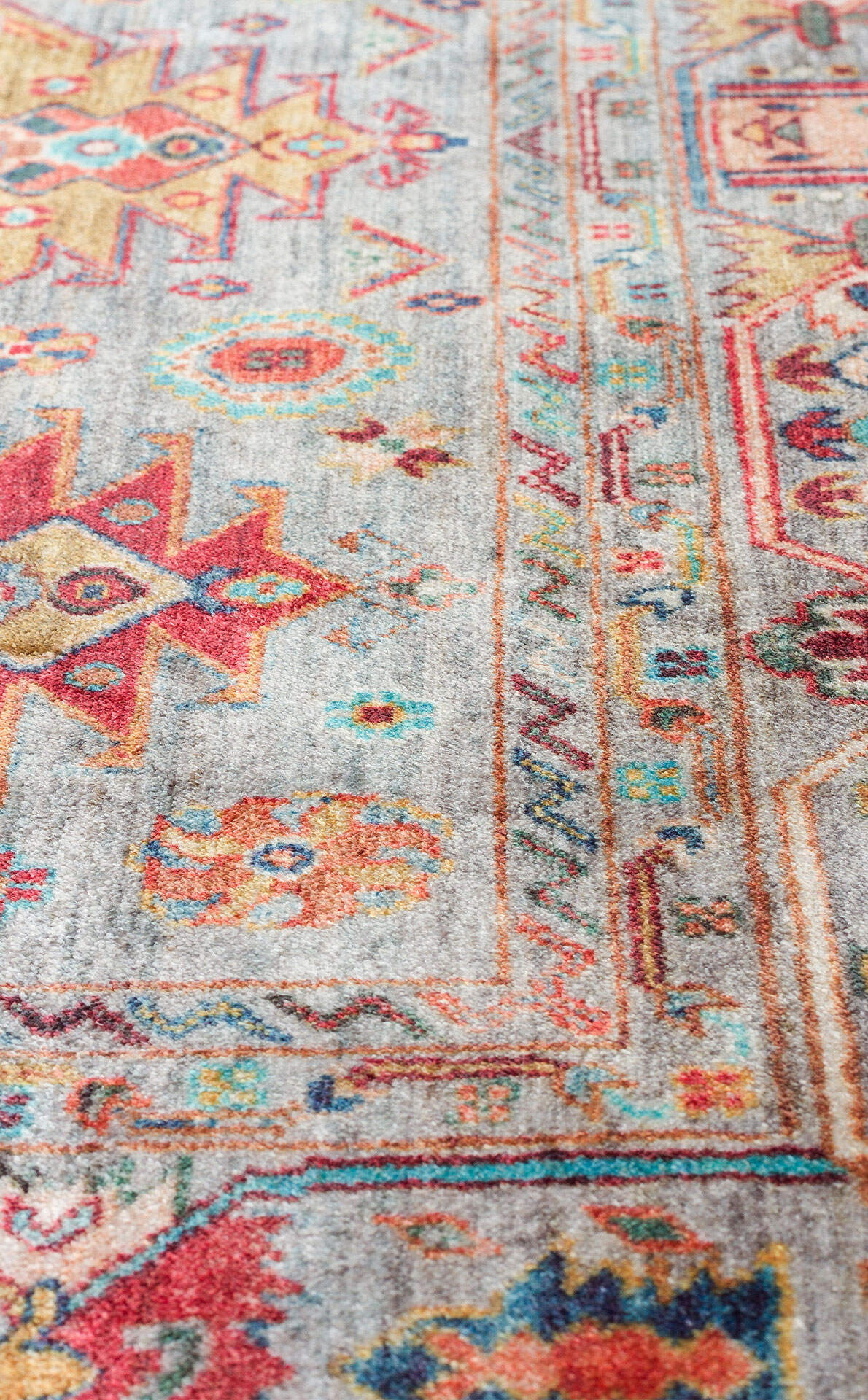 Antıque ATK 06 Aqua - Yıkanabilir Kaymaz Antik Desenli Otantik Kilim