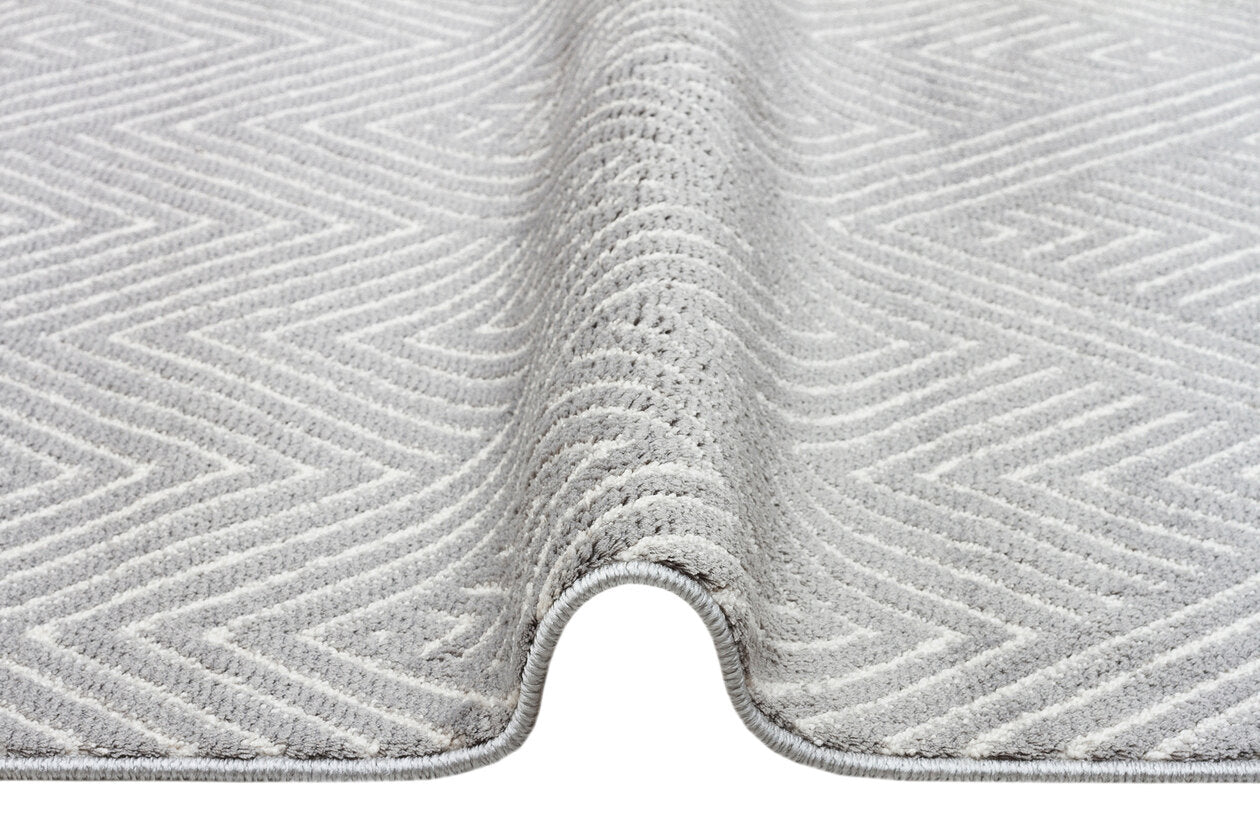 URB 01 GREY WHITE - URBAN - Etnik Desenlere Sahip Hav Toz Vermez Yumuşak Dokulu Modern Halı