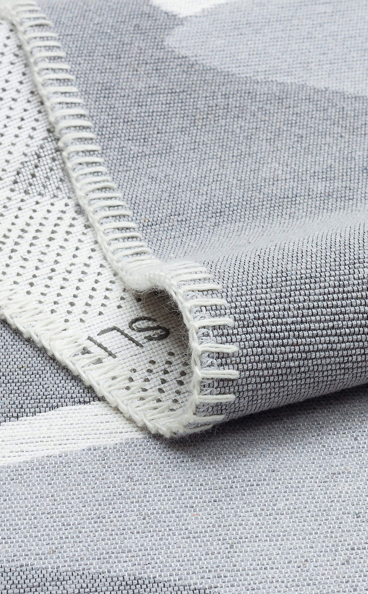 Arya Neo ARN 09 Gri Beyaz - Yıkanabilir Çift Taraflı Modern Dokuma Kilim
