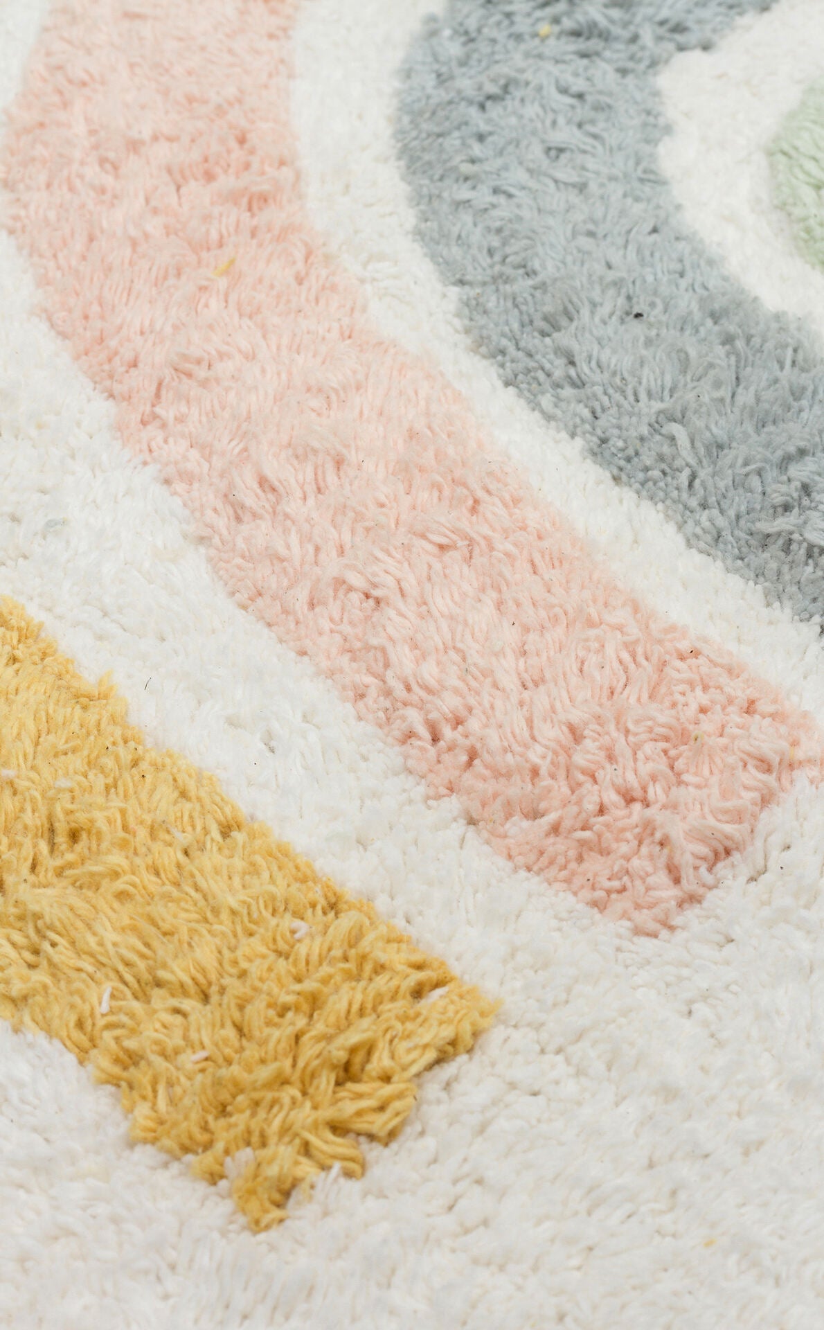 Cotton Boon XXW CBN 10 Çok Renkli - Yıkanabilir Kaymaz Natural Pamuk Bebek Halısı