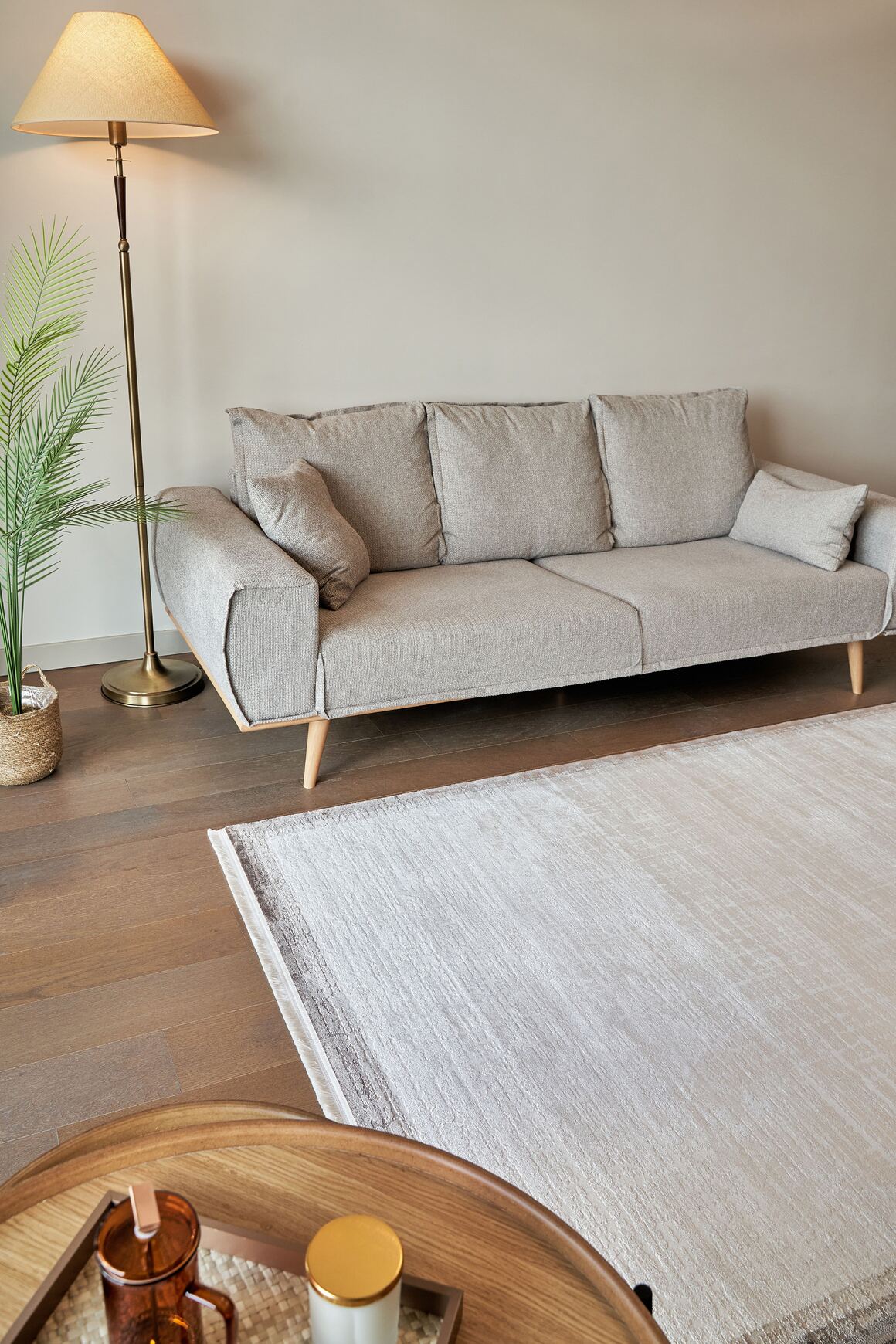 Calista 1742 Bej - Viskon Dokuma Halı | Modern Salon Halısı