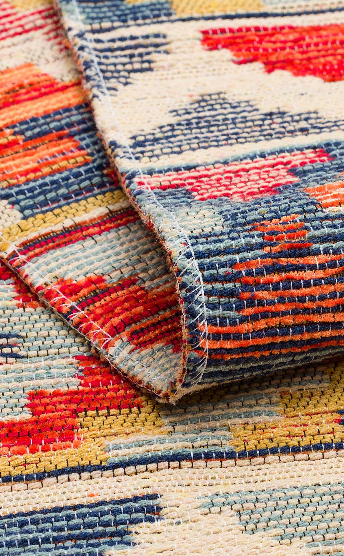 Nomad NMD 02 Mavi - Çift Taraflı Yıkanabilir Kilim | Otantik Kilim